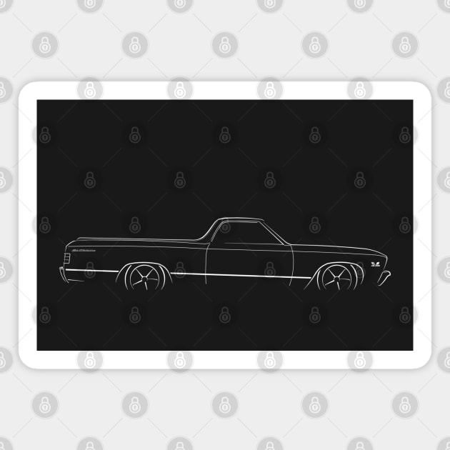 1967 Chevy El Camino - profile stencil, white Magnet by mal_photography